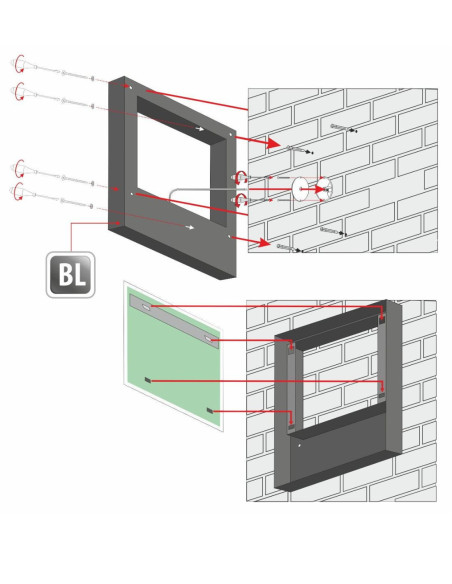 ZARIA BLACK stačiakampis veidrodis su LED apšvietimu