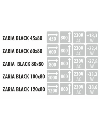 ZARIA BLACK stačiakampis veidrodis su...