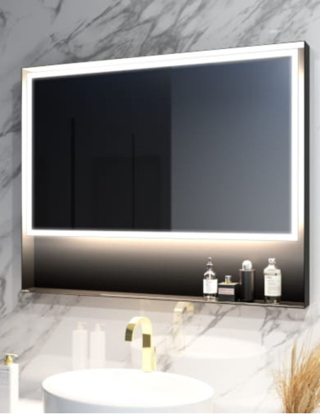 ZARIA BLACK stačiakampis veidrodis su LED apšvietimu