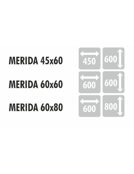 MERIDA stačiakampis veidrodis su rėmu ir reguliuojamu kampu
