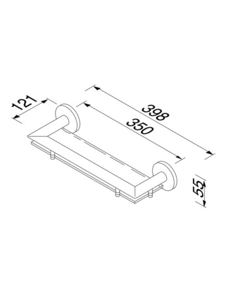 Stikline lentynele 35cm Geesa Nemox 6501-02-35