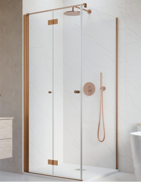 Kampinė dušo kabina Radaway Nes Brushed Copper KDJ B