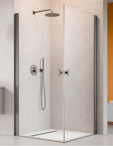 Radaway NES Brushed GunMetal KDD I kampinė dušo kabina