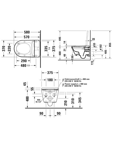 Duravit SensoWash D-Neo – WC su bidė funkcija