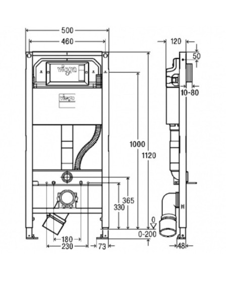Viega Prevista Dry WC rėmas – potinkinis WC rėmas