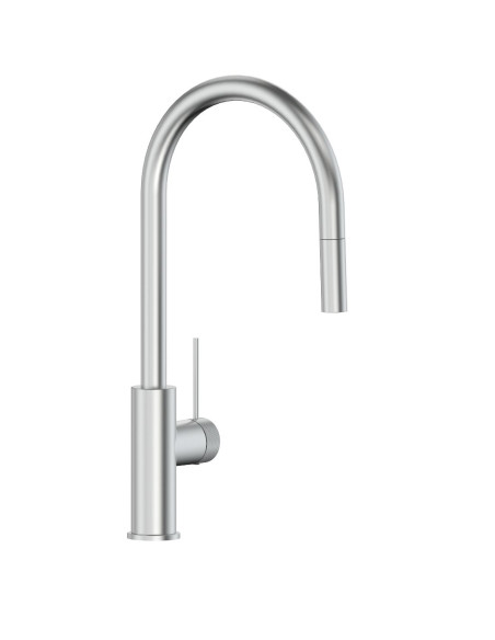 MOZA 316L plautuvės maišytuvas su ištraukiama žarnele STAINLESS STEEL
