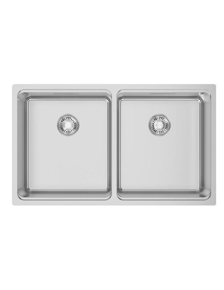 Plieninė dvyguba plautuvė UNA 75 740x440mm