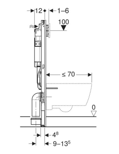 Duofix SIGMA WC rėmas 12 cm H112cm su...