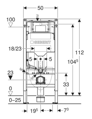 Duofix SIGMA WC rėmas 12 cm H112cm su...