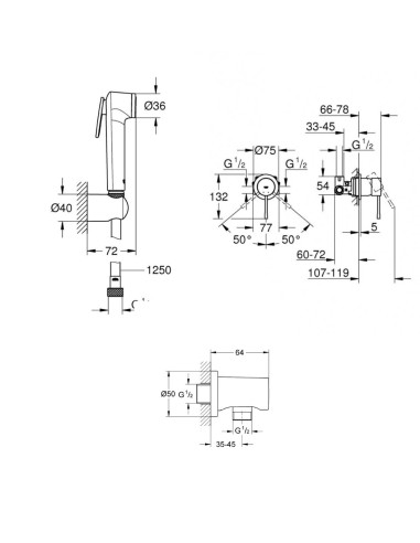 Grohe Essence potinkinio bidetos...