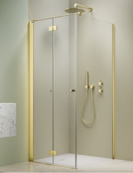 Kampinė dušo kabina Radaway Nes Brushed light Gold KDJ B