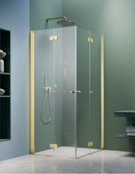 Kampinė dušo kabina Radaway Nes Brushed Light Gold KDD B