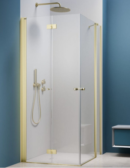 Kampinė dušo kabina Radaway Nes Brushed Light Gold KDD B / KDD II