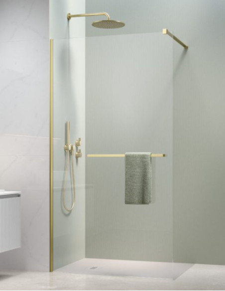 Radaway  Modo New Brushed Light Gold II nejudanti dušo sienelė su pakaba