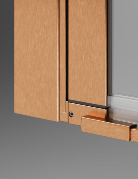 Kampinė dušo kabina Radaway Nes Brushed Copper KDD B / KDD I