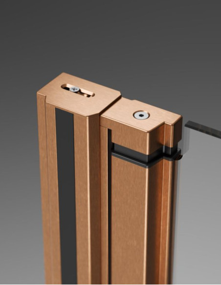 Kampinė dušo kabina Radaway Nes Brushed Copper KDD B / KDD I