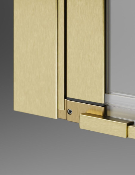 Kampinė dušo kabina Radaway Nes Brushed Gold KDD B / KDD I