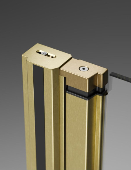 Kampinė dušo kabina Radaway Nes Brushed Gold KDD B / KDD I