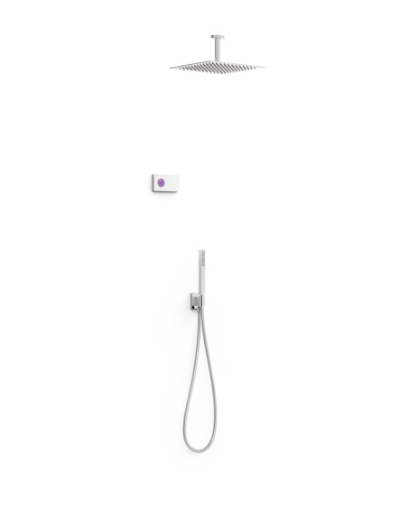Potinkinė dušo sistema SHOWER TECHNOLOGY su sensoriniu valdymu, dušo galva iš lubu 300x300 mm ir rankiniu dušu