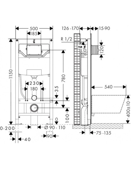 Hansgrohe iFrame Universal potinkinis WC rėmas