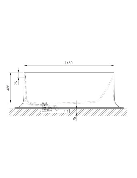 Silkstone vonia Paa ALBA LINEA 1750x850 laisvai pastatoma