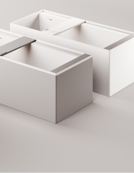 PAA Infinity – unikalių formų architektūriška „Silkstone“ vonia. 1795 x 795 mm.