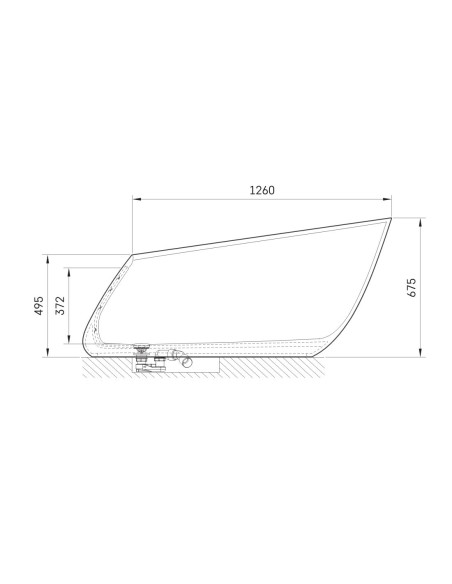 PAA Pointe – laisvai pastatoma „Silkstone“ vonia 1500x720 mm.