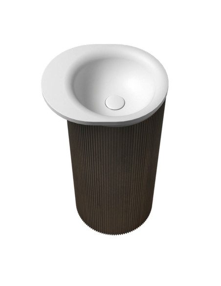 Grindinis praustuvas Silvana 380x460mm, h- 860mm su laminuota mediena išorėje, su dugno vožtuvu