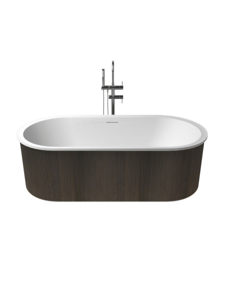 Akrilinė vonia Silvana 1700x800mm, h- 550mm su laminuota mediena išorėje