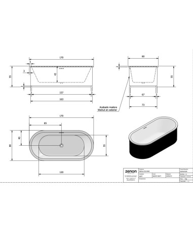 Akrilinė vonia Silvana 1700x800mm, h-...