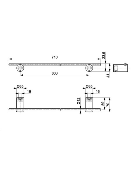 MOZA 316L – 600 mm rankšluosčių laikiklis.