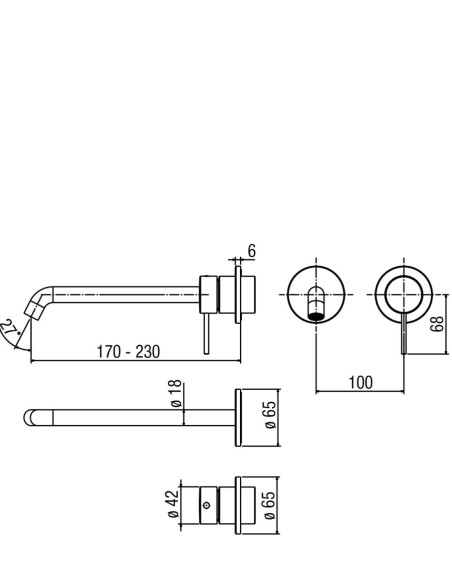 ALPI Steel'e – potinkinis praustuvo maišytuvas 170 mm.