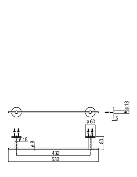 ALPI Steel'e – rankšluosčių laikiklis 45 cm