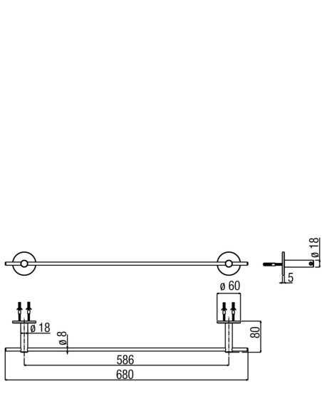 ALPI Steel'e – rankšluosčių laikiklis 60 cm