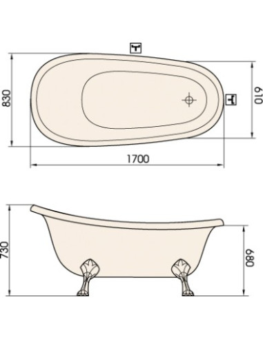 Lieto akmens vonia Paa Victoria 1700x830
