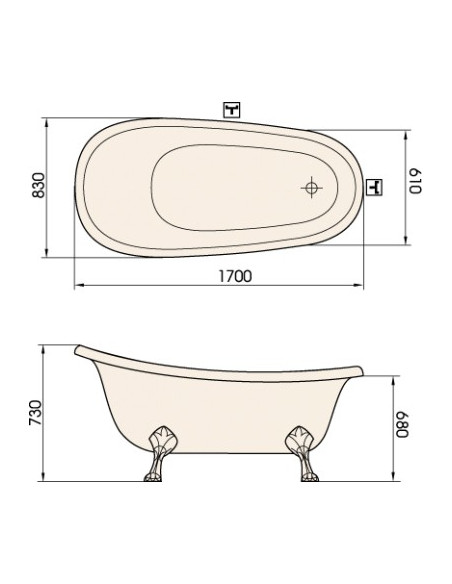 Lieto akmens vonia Paa Victoria 1700x830