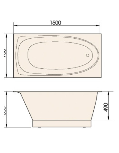 Lieto akmens vonia Paa Uno 1500x750