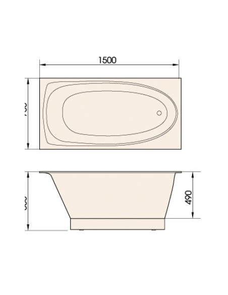 Lieto akmens vonia Paa Uno 1500x750