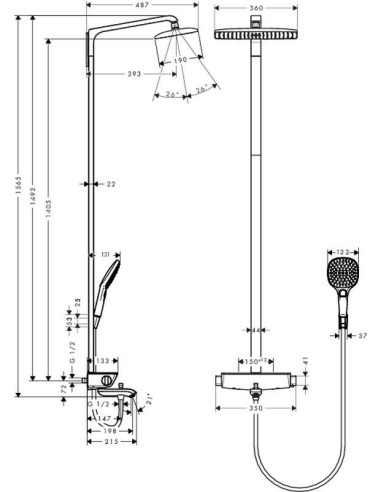 Dušo sistema Raindance Select 360...