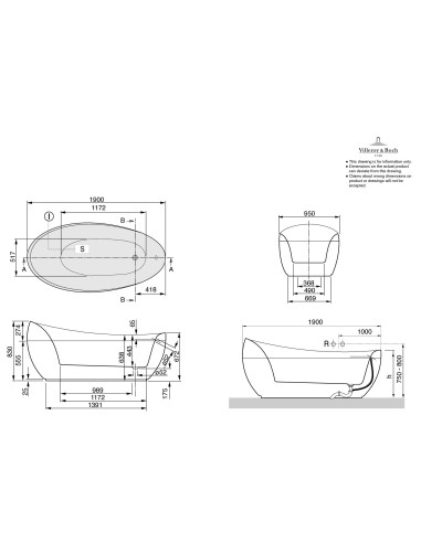 Laisvai pastatoma vonia Villeroy & Boch Aveo
