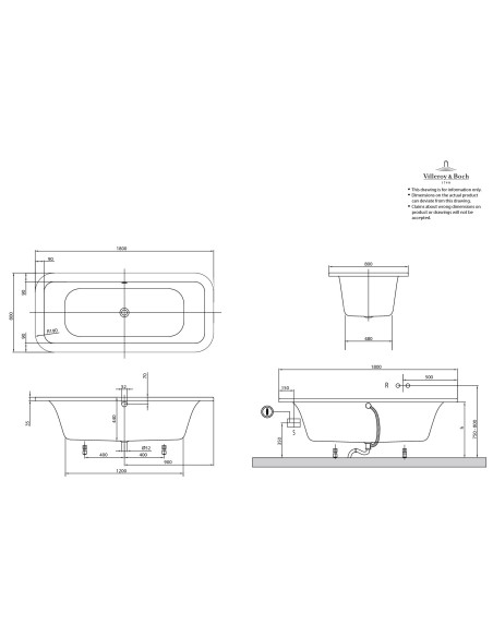Stačiakampė vonia Villeroy & Boch Loop & Friends 1800x800