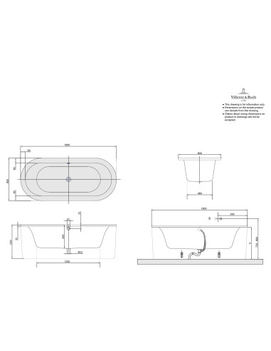 Laisvai pastatoma vonia Villeroy & Boch Loop & Friends Oval