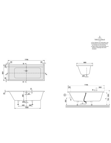 Stačiakampė vonia Villeroy & Boch Subway
