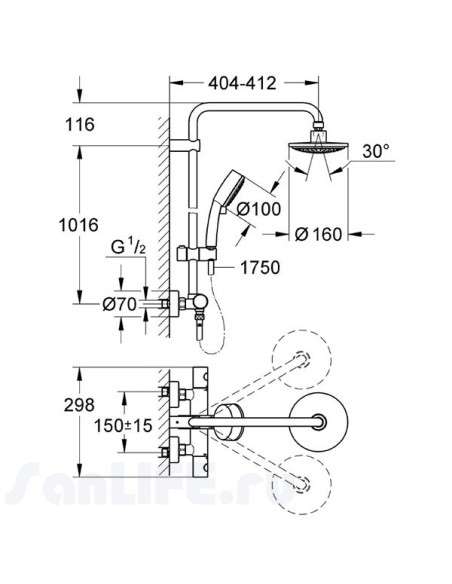 Grohe Cosmopolitan termostatinė dušo sistema