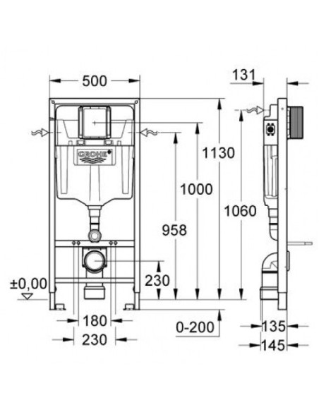Grohe Rapid SL WC potinkinio rėmo komplektas (5in1)