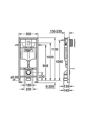 Grohe Rapid SL WC potinkinio rėmo komplektas (3in1)