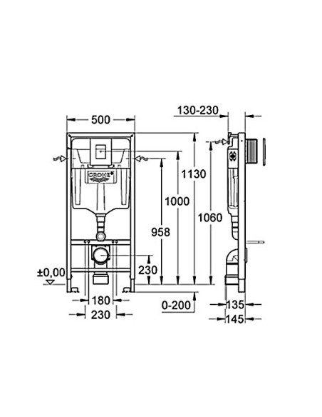 Grohe Rapid SL WC potinkinio rėmo komplektas (3in1)