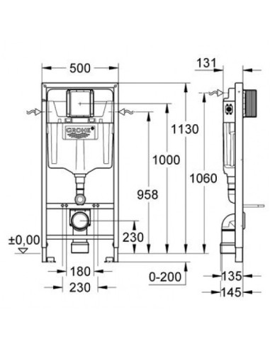 Grohe Rapid SL WC potinkinis rėmas 