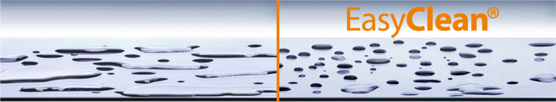 Easy Clean stiklo dangos palyginimas Apsauginio dušo kabinos stiklo Easy Clean dangos palyginimas