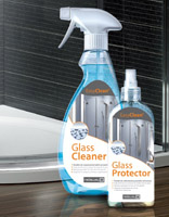 Dušo kabinos stiklo valikliai Glass Cleaner ir Glass Protector Dušo kabinos stiklo valikliai Glass Cleaner ir Glass Protector
